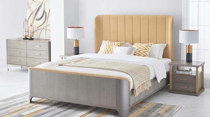 Lit 2x Table de chevet 3 pièces. Ensemble de chambre à coucher Lits nouveaux Luxe Moderne 180x200 Pièce