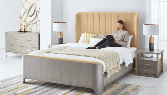 Lit design Classique Lits rembourrés Design Lit double 180x200cm Cadre de lit