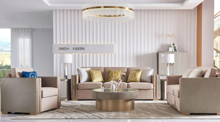 Ensemble de canapés Rembourrage 311 places Ensemble de canapés Design Canapés Tissu Suite moderne