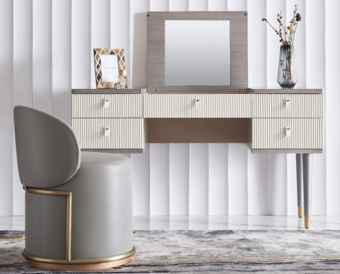 Table Console Classique Miroir Commode Décorative Coiffeuse Chambre