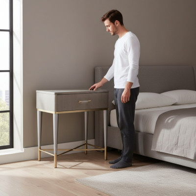 Table de chevet Console Côté Chambre Tables en métal Consoles brillantes
