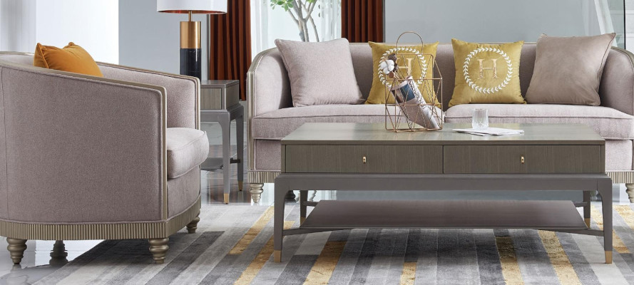 Table basse classique r Table Table d'appoint Canapé design Salon Bois