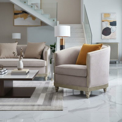 Fauteuil Design Canapé Sofa Détente Tissu Salon Club Rembourrage Siège Luxe Fauteuil simple