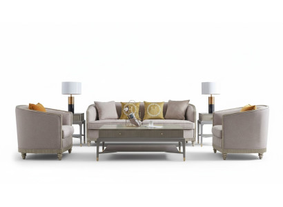 Revêtement de siège de canapé design 3+1+1 places beige Ensemble de canapé en velours neuf