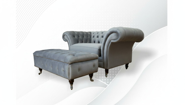 Conception Chesterfield Tissu Canapé Fauteuil 1,5-places Tissu Canapés Salon Club nouveau
