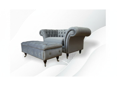 Conception Chesterfield Tissu Canapé Fauteuil 1,5-places Tissu Canapés Salon Club nouveau