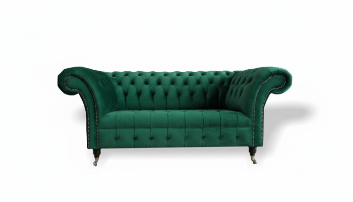 Canapé Chesterfield vert 2 places Tissus d'ameublement Canapés Canapés Design Canapé Club Textile