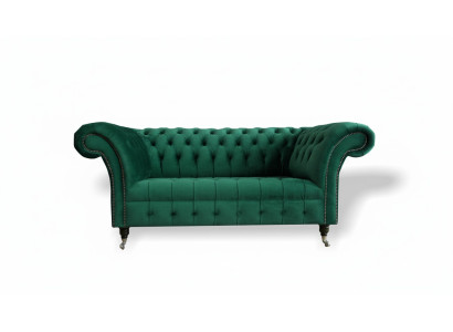 Canapé Chesterfield vert 2 places Tissus d'ameublement Canapés Canapés Design Canapé Club Textile