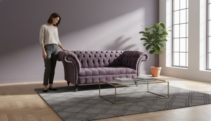 Chesterfield canapé sofa tissu canapé classique 2 places Velours Deux places