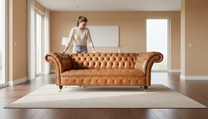 Design de Chesterfield Luxe canapé canapé siège textile Suite en cuir
