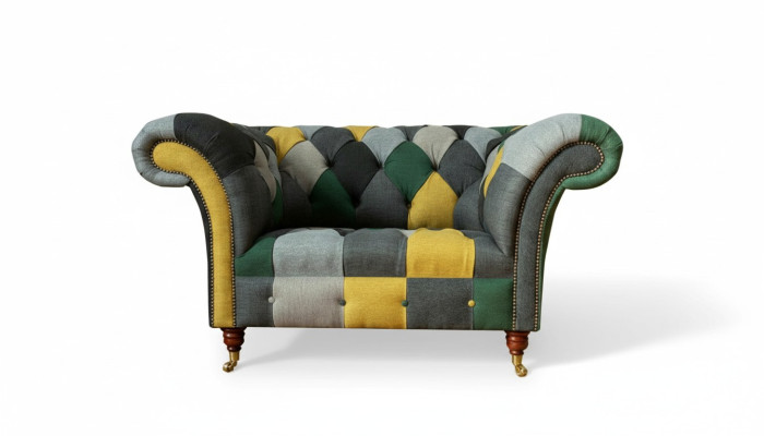 Fauteuil Chesterfield TV Canapé 1,5 places Canapé en tissu Textile Rembourrage
