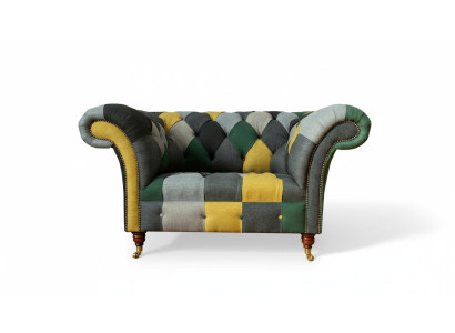 Fauteuil Chesterfield TV Canapé 1,5 places Canapé en tissu Textile Rembourrage