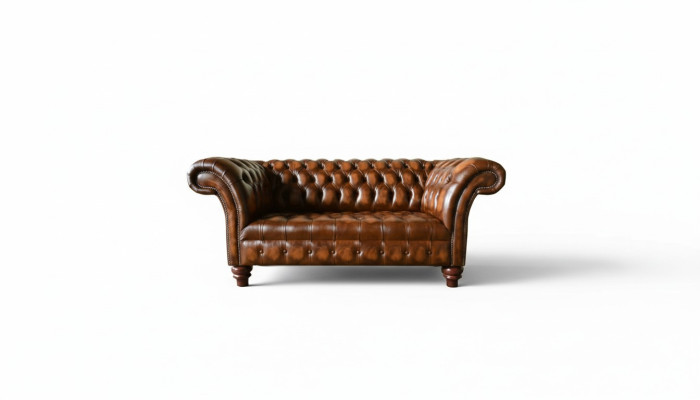 Design Canapé Chesterfield 2 places Canapé brun Tapisserie Canapés Canapé de salon nouveau