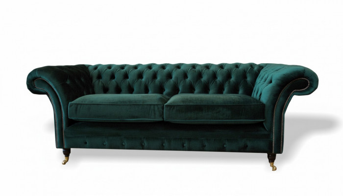 Canapé classique Chesterfield Chesterfield Rembourrage de canapé Canapés Velours 3 places Chester