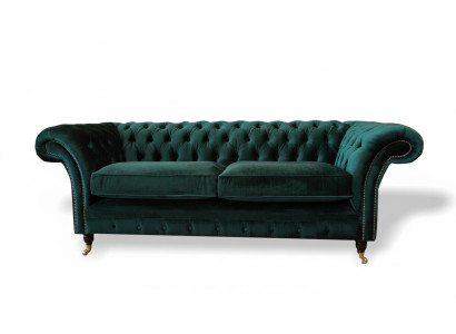 Canapé classique Chesterfield Chesterfield Rembourrage de canapé Canapés Velours 3 places Chester