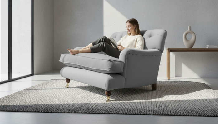 Fauteuil Chesterfield TV Design Canapé Chesterfield en tissu neuf