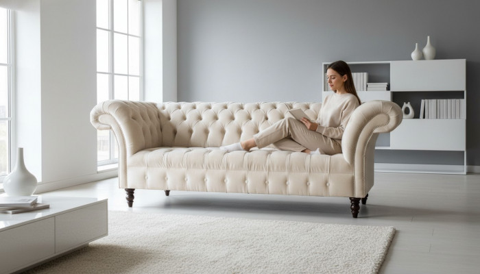 Chesterfield 3 places nouvelle sellerie Siège canapé Suite Canapés Grand Canapé