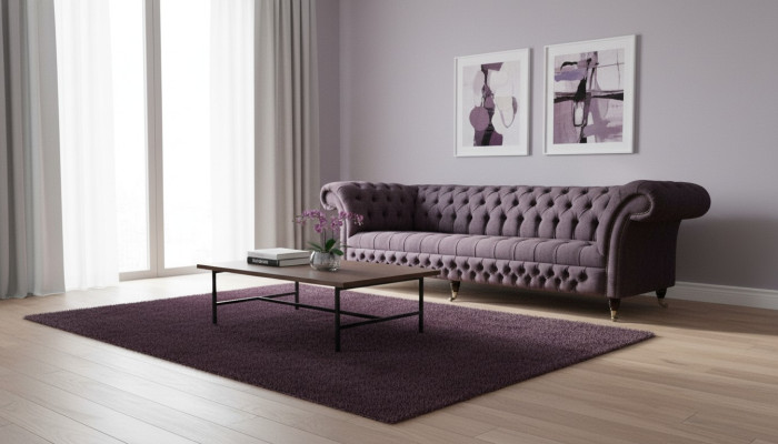 xxl Grand canapé Chesterfield 265cm Canapé 4 places en cuir