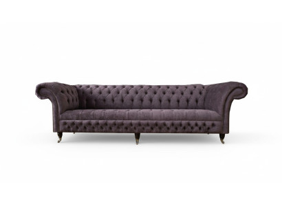 xxl Grand canapé Chesterfield 265cm Canapé 4 places en cuir