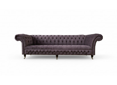 xxl Grand canapé Chesterfield 265cm Canapé 4 places en cuir