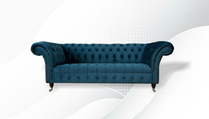 Canapé 3 places XXL Chesterfield en tissu textile rembourré