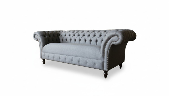 xxl canapé 3 places Chesterfield en tissu textile