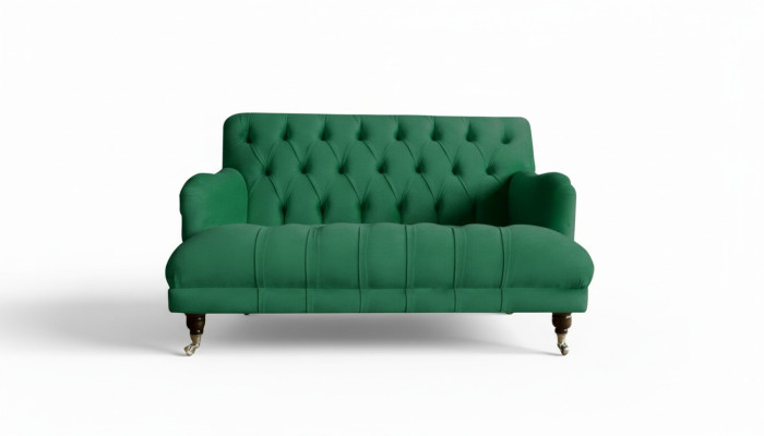 Chesterfield Fauteuil Canapé Tapissé Canapé Canapés 1,5 Place Siège Unique Textile Vert