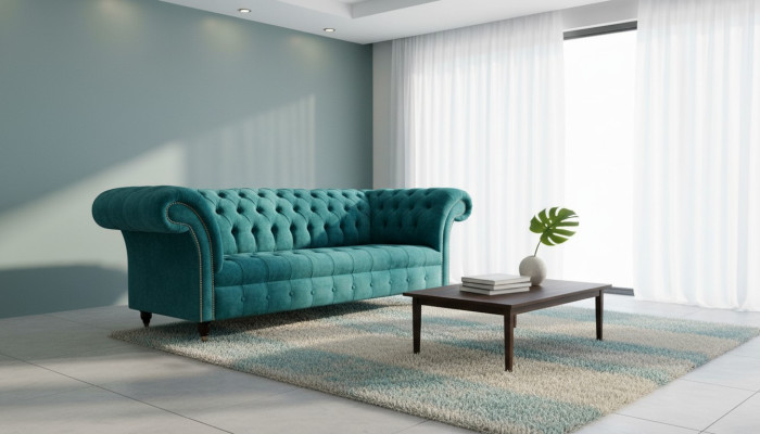 Canapé Chesterfield Revêtement Canapé classique en tissu turc 3 places