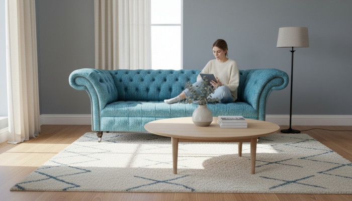 Canapé Chesterfield Canapé Tissu 3 Places Canapés Décoratifs Ensemble de Sièges Sofas
