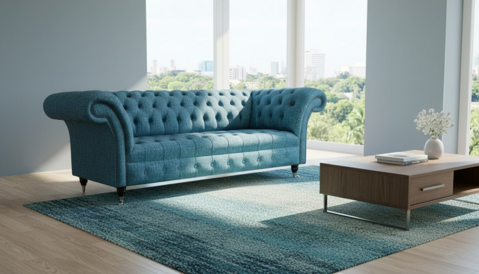Canapé Chesterfield Canapé Tissu 3 Places Canapés Décoratifs Ensemble de Sièges Sofas