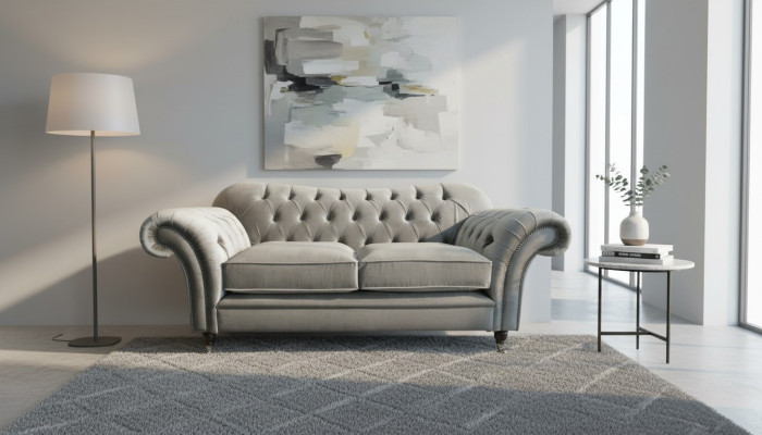 Canapé Chesterfield en textile 2 places Canapé de luxe Canapé Rembourrage Canapés en tissu Design Canapés neufs