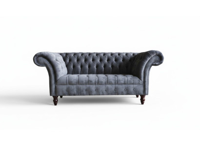 Canapé de salon 3 places Chesterfield Tissu Gris suite textile