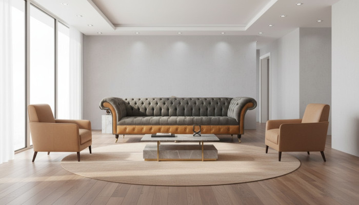 xxl Canapés Chesterfield Revêtement Conception De Luxe Canapé 4 Places Canapés en Cuir
