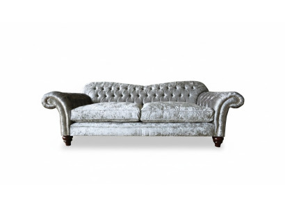Trois places Canapé 3 places Chesterfield Revêtement Suite de sièges Velours Gris