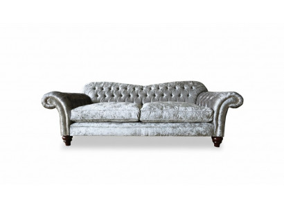Trois places Canapé 3 places Chesterfield Revêtement Suite de sièges Velours Gris