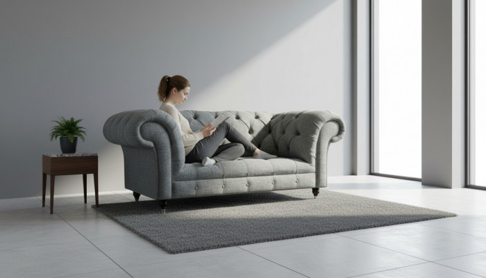 Chesterfield Design Luxe Rembourrage Canapé Siège Suite Cuir Textile Canapés