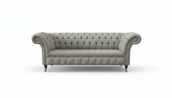 Canapé Chesterfield gris en tissu de revêtement canapé en cuir velours Suite