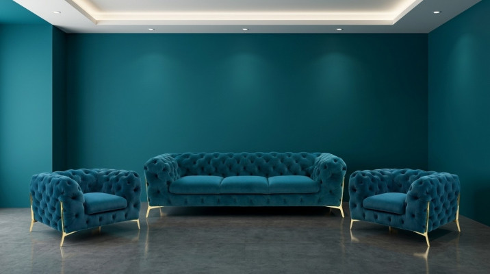 Canapé Chesterfield design ensemble de canapés 3+1+1 Ensemble de canapé en tissu Suite Upholstery