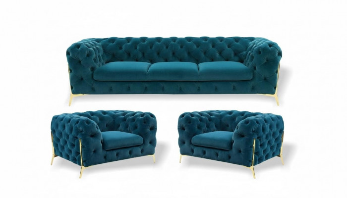 Canapé Chesterfield design ensemble de canapés 3+1+1 Ensemble de canapé en tissu Suite Upholstery