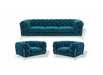 Canapé Chesterfield design ensemble de canapés 3+1+1 Ensemble de canapé en tissu Suite Upholstery