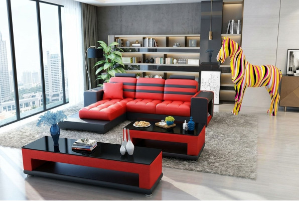 Canapé d'angle Ensemble de rembourrage Suite de vie Paysage en forme de L Canapé design Canapé d'angle de luxe