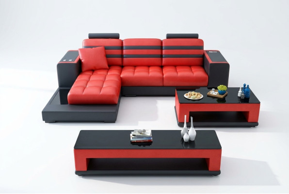 Canapé d'angle Ensemble de rembourrage Suite de vie Paysage en forme de L Canapé design Canapé d'angle de luxe