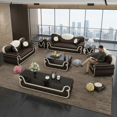 Ensemble complet de canapé 7 pièces. Buffet Design Salon Groupe Suite
