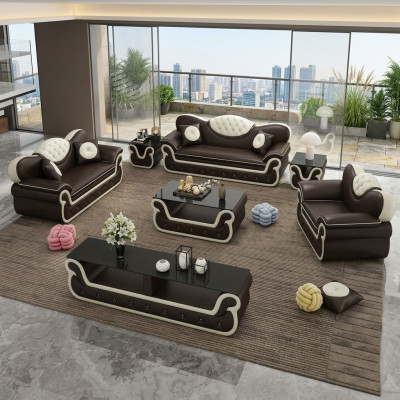 Ensemble complet de canapé 7 pièces. Buffet Design Salon Groupe Suite