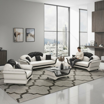 Ensemble complet Ensemble de canapé 321 Siège Table basse Design Paysage de vie 4 pièces. nouveau
