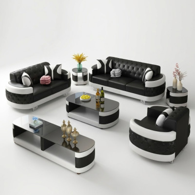 Ensemble de canapés de luxe moderne 3+2+1 places - canapé design rembourré neuf