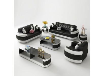 Ensemble de canapés de luxe moderne 3+2+1 places - canapé design rembourré neuf