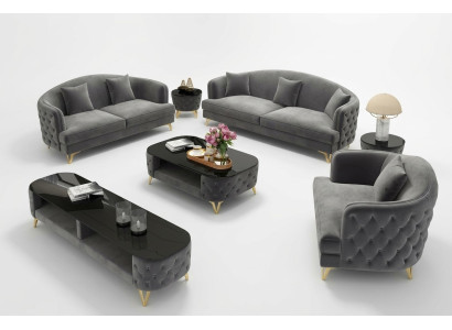 Ensemble de canapé de luxe, ensemble de canapé en tissu, ensemble de siège canapé 3 places 321, 3 pièces.