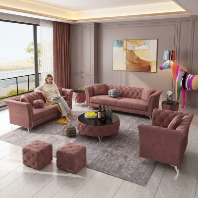 Ensemble de canapé 3+2+1 places Canapés en tissu Suite de revêtement de canapé Designer