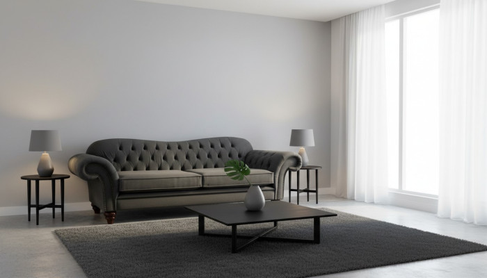 Canapé Chesterfield XXL 4 places Revêtement Siège Suite Cuir Textile
